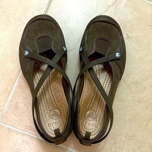 Brown Crocs - Mary Jane Style - Women’s 12